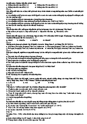Đề trắc nghiệm khảo sát Lịch sử lớp 12 lần 2 (Có đáp án)